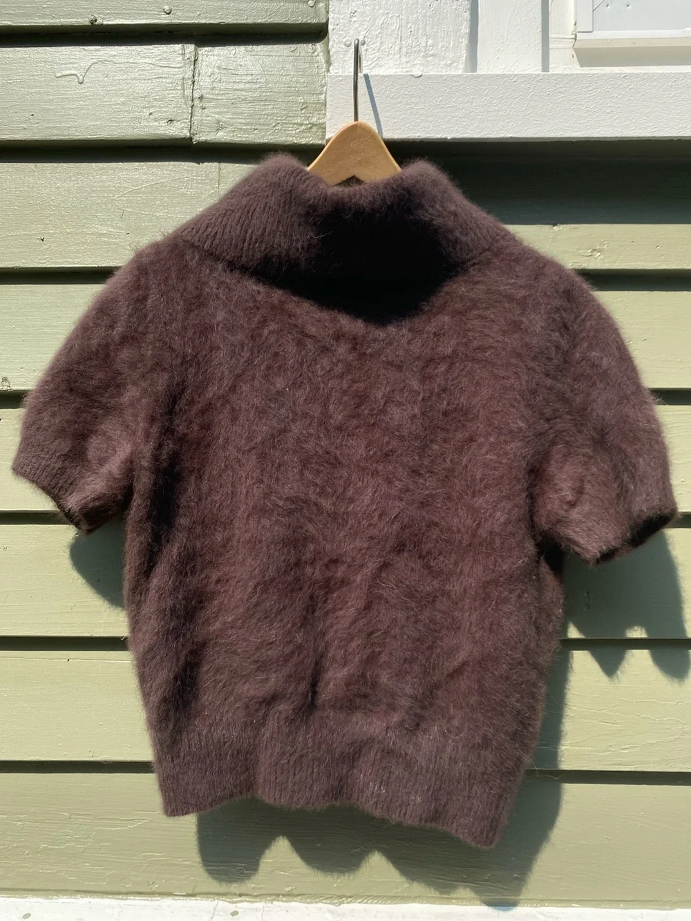 Alpaca and fox hair cowl neck sweater shirt